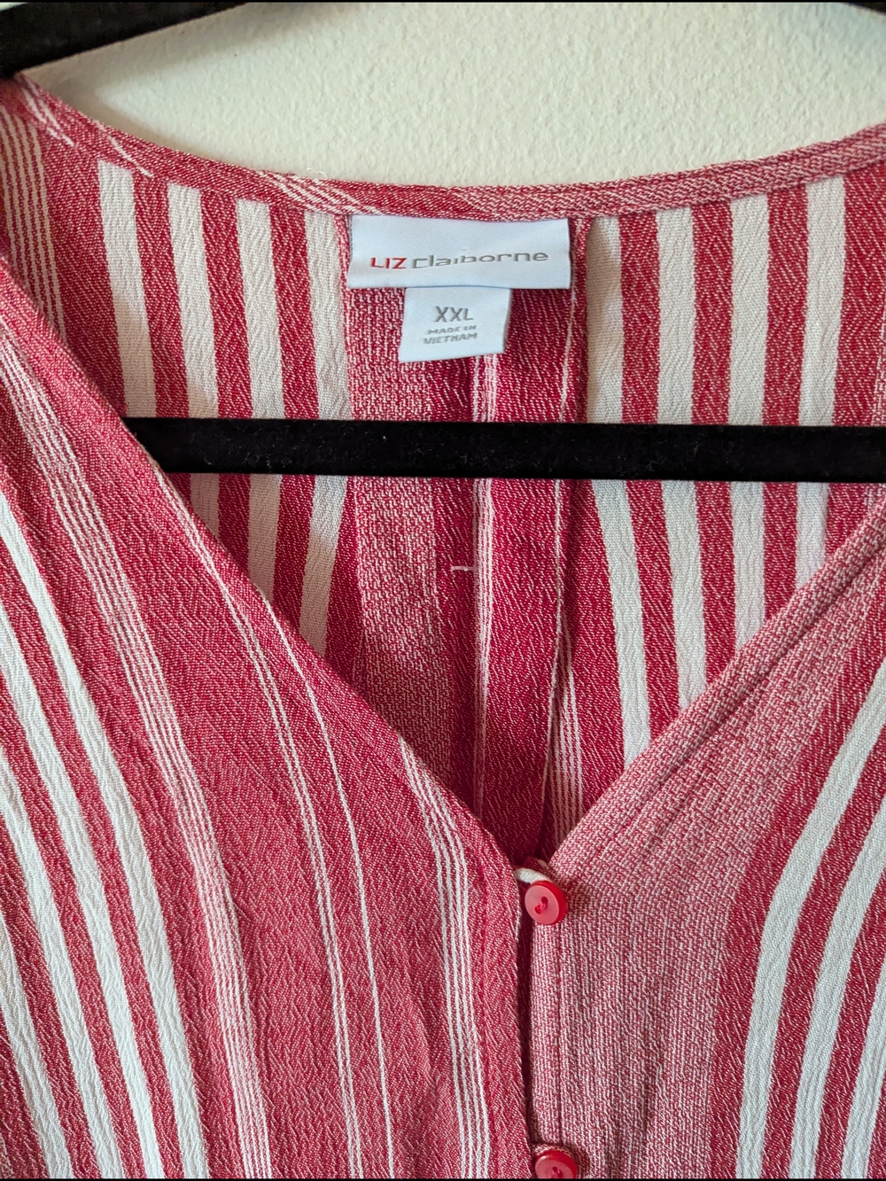 Liz Claiborne Pink Striped Button-Front Women’s Top XXL NWT - Picture 2 of 10